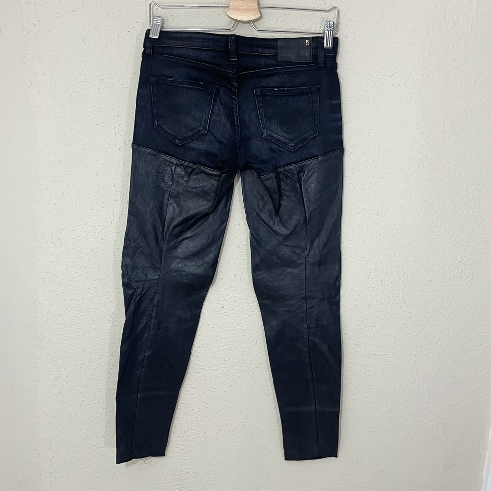 R13 Leather Chaps Jeans Size 26 Black - Picture 7 of 10
